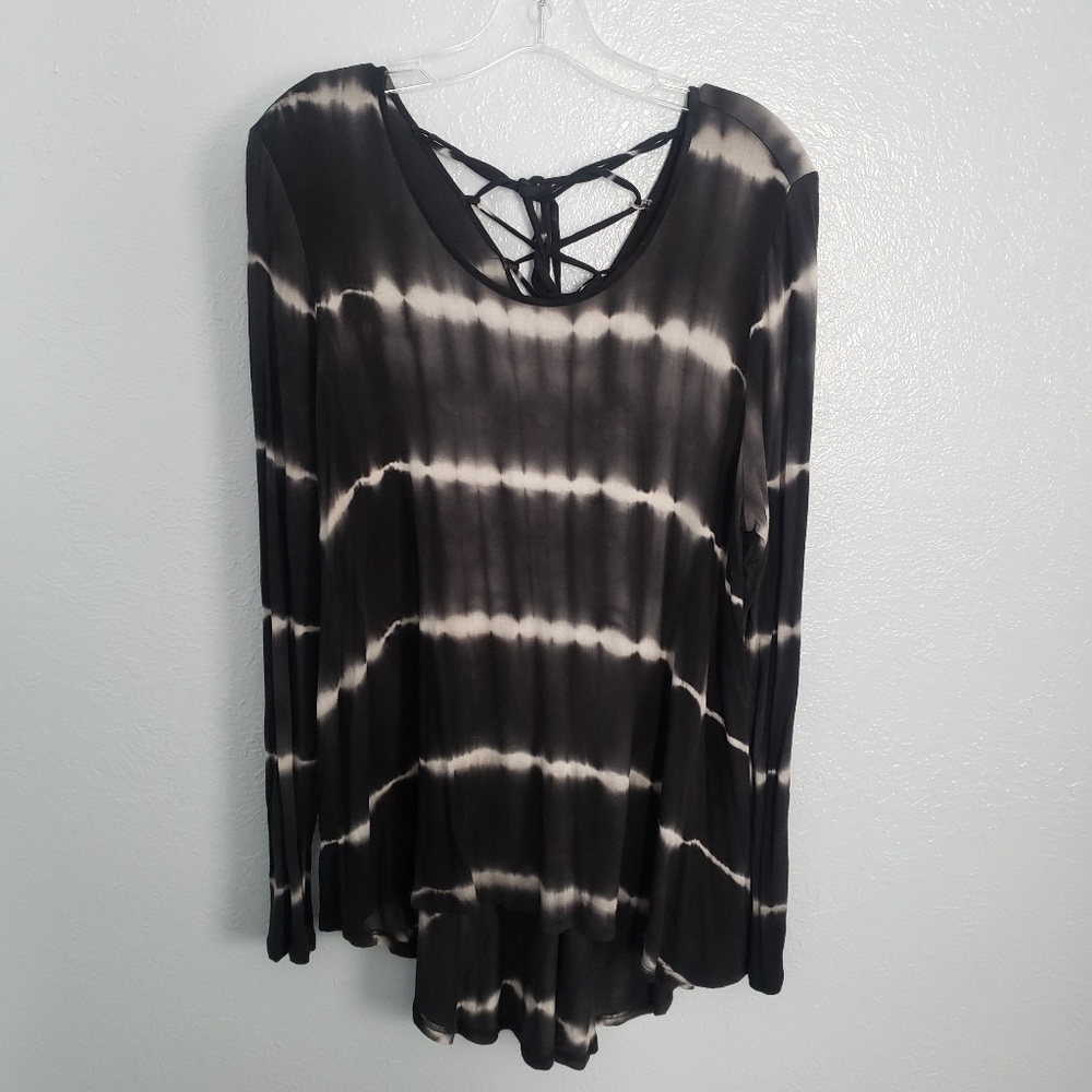 Tie Dye Lace Up Top